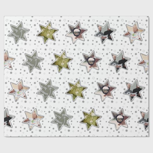 ライフコーチ オーダーメイド 写真 クリスマス スター 包装紙 (フラット)