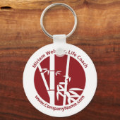 ライフコーチ プロモーション 赤と白のカスタムロゴ キーホルダー (正面)