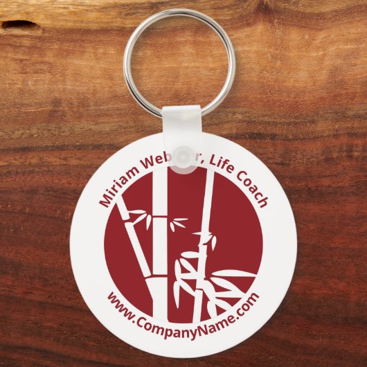 ライフコーチ プロモーション 赤と白のカスタムロゴ キーホルダー (正面)