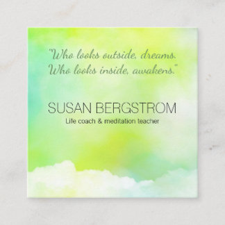 ライフコーチ、マッサージセラピスト、瞑想先生 スクエア名刺