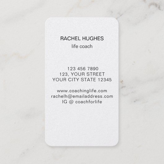 ライフコーチ 名刺 (裏面)