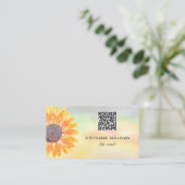 ライフコーチQRコード植物水色 名刺 (スタンド正面)