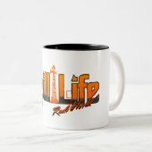 ライフコーヒーマグをこぼす ツートーンマグカップ (正面右)