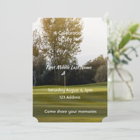 ライフゴルファーのゴルフコースゴルフお祝い 招待状 (スタンド正面)