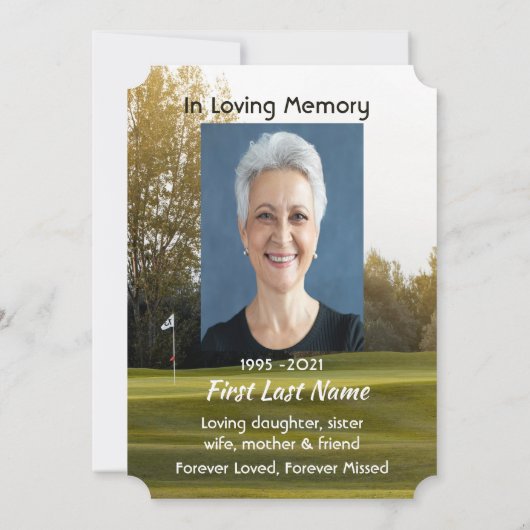 ライフゴルファーのゴルフコースゴルフお祝い 招待状 (裏面)