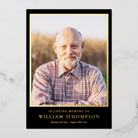 ライフゴールドフォイルプログラムの葬儀お祝い 箔招待状 (正面)