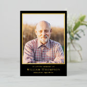 ライフゴールドフォイルプログラムの葬儀お祝い 箔招待状 (立ち正面)