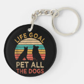 ライフゴールペットすべての犬おもしろいヴィンテージ犬の恋人 キーホルダー (裏面)