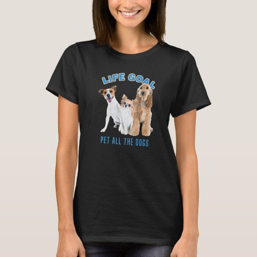 ライフゴールペットすべての犬と犬写真かわいいD Tシャツ (正面)