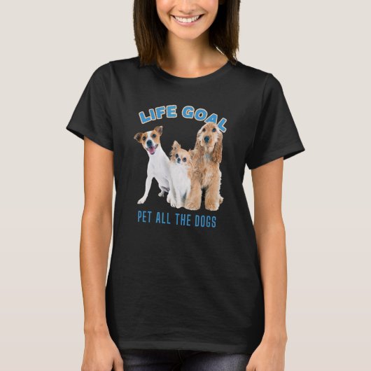 ライフゴールペットすべての犬と犬写真かわいいD Tシャツ (正面)