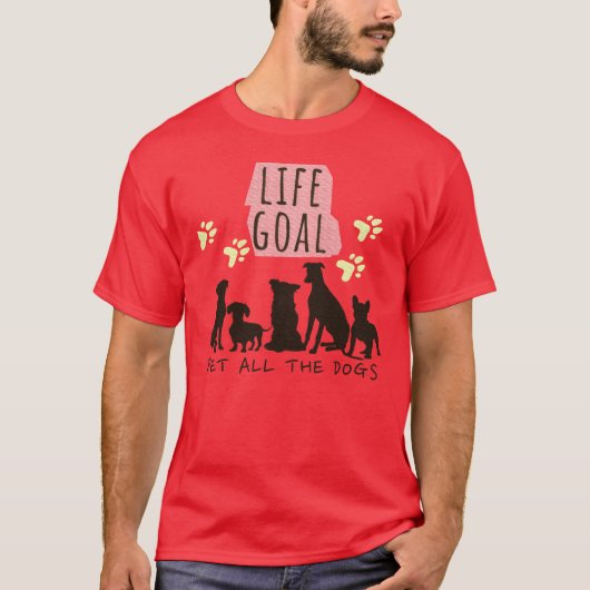 ライフゴールペットすべての犬の愛犬の少年おもしろい Tシャツ (正面)