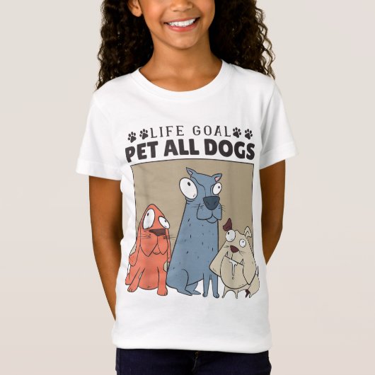ライフゴールペットすべての犬、犬の恋人の女性と犬ロー Tシャツ (正面)