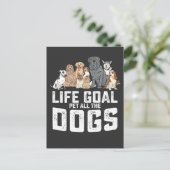 ライフゴールペットオールザおもしろいドッグ インビテーションポストカード (スタンド正面)