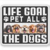 ライフゴールペットオールドッグおもしろいことわざドッグ恋人 シール (正面)