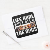ライフゴールペットオールドッグおもしろいことわざドッグ恋人 スクエアシール (封筒)