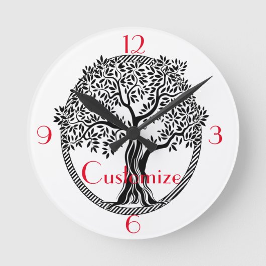 ライフサンダーの木_Cove ラウンド壁時計 (正面)