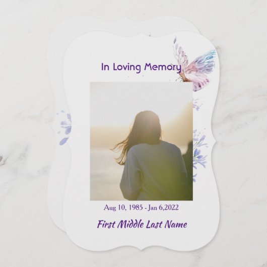 ライフサービスお祝いバタフライ招待状 招待状 (正面/裏面)