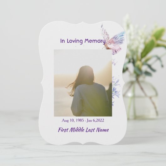 ライフサービスお祝いバタフライ招待状 招待状 (スタンド正面)