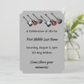 ライフサービスお祝いミュージシャンギター音楽 招待状 (スタンド正面)