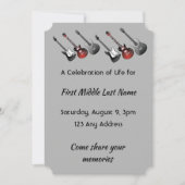 ライフサービスお祝いミュージシャンギター音楽 招待状 (正面)