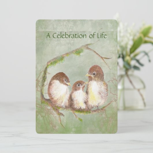 ライフサービスのお祝いスズメバードファミリー 招待状 (スタンド正面)