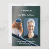 ライフサービスのお祝いブルーバードガーデンバード 招待状 (正面)