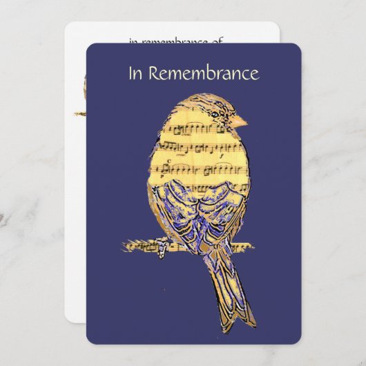 ライフサービスのお祝い招待状音楽ソングバード 招待状 (正面/裏面)