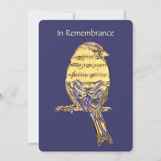 ライフサービスのお祝い招待状音楽ソングバード 招待状 (正面)