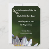 ライフサービスドラゴンフライ蓮の花のお祝い 招待状 (裏面)