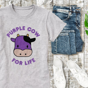 ライフシャツ用紫色の牛 Tシャツ