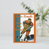 ライフシンプルは食べスリープ遊ホッケーハガキ ポストカード (スタンド正面)