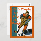 ライフシンプルは食べスリープ遊ホッケーハガキ ポストカード (正面/裏面)