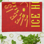 ライフシンプルは食べSleep Watch Ice Hockey キッチンタオル (折り畳み)