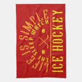 ライフシンプルは食べSleep Watch Ice Hockey キッチンタオル (縦)