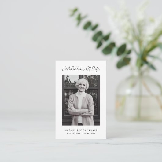 ライフシンプル祈りの言葉カードのお祝いスクリプト 名刺 (スタンド正面)