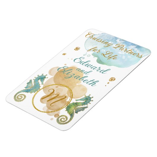 ライフシーホースのカップルのクルージングパートナー マグネット (左側)