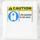 ライフジャケット 長方形シール (バッグ)