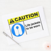 ライフジャケット 長方形シール (封筒)