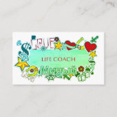 ライフスキル漫画のステッカー 名刺 (正面)