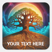 ライフスクエアステッカーの木 スクエアシール (正面)