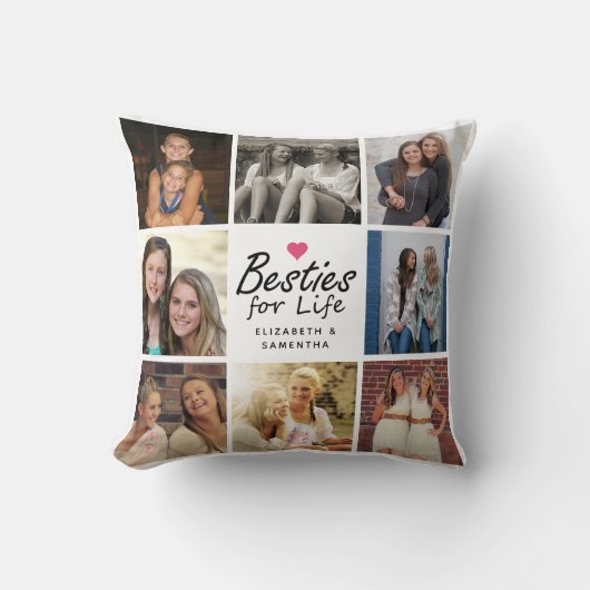 ライフスクリプトの友最高の人の写真コラージュのBesties クッション (正面)