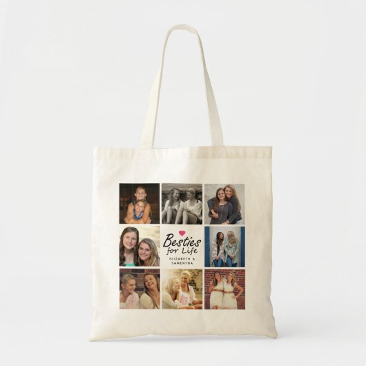 ライフスクリプトの友最高の人の写真コラージュのBesties トートバッグ (正面)