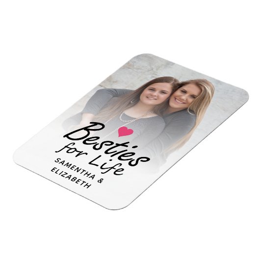 ライフスクリプトの最高の友だちの写真とハート マグネット (左側)