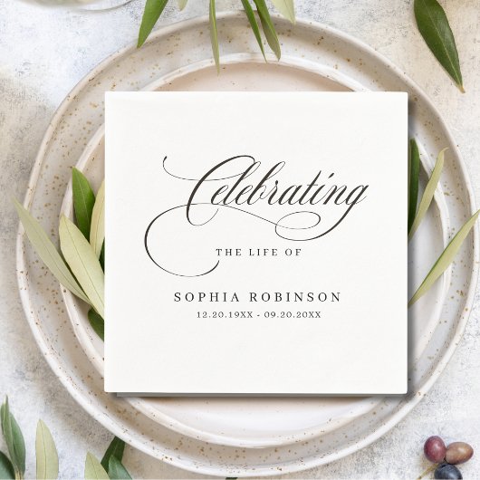 ライフスクリプトモダンの葬エレガントお祝い スタンダードカクテルナプキン