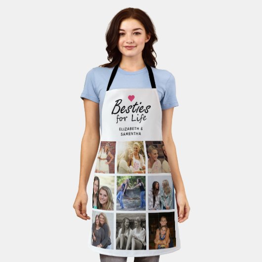 ライフスクリプト最高の友の写真コラージュ エプロン (着用した状態)