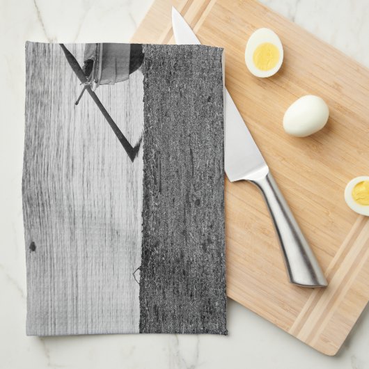 ライフスタイルカッコいい写真:エーゲ海の漁師 キッチンタオル (四つ折り)