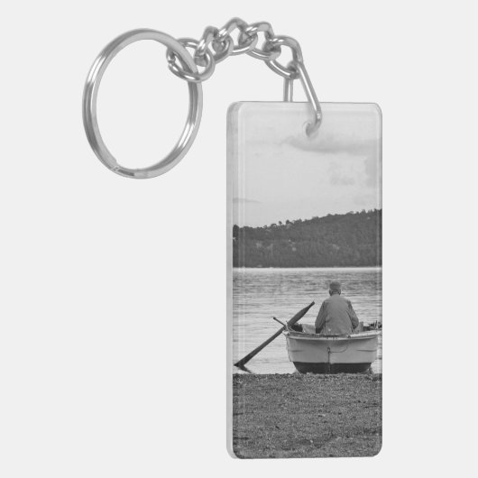 ライフスタイルカッコいい写真：エーゲ海の漁師 キーホルダー (正面左)