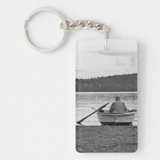 ライフスタイルカッコいい写真：エーゲ海の漁師 キーホルダー (正面)
