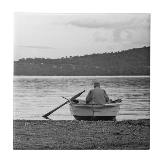 ライフスタイルカッコいい写真：エーゲ海の漁師 タイル (正面)