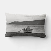 ライフスタイルカッコいい写真：エーゲ海の漁師 ランバークッション (裏面)